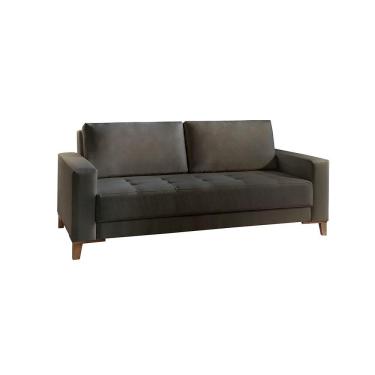 Imagem de Sofá Fixo Orion 3 Lugares Luxo 1,80m Castellar Móbile Veludo Chumbo