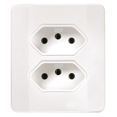 Imagem de Tomada Dupla 2p+t C/caixa Sobrepor Branca 20a 60515 - Pezzi