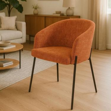 Imagem de Poltrona Estofada com Base Fixa em Aço Carbono Pintura Epóxi – Laura Exclusiva