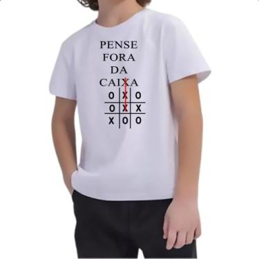Imagem de Camiseta Infantil Pense fora da caixa jogo da velha - Alearts, 2