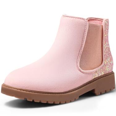 Imagem de KELISI Botas De Inverno Com Glitter Para Meninas, Calçados Combate, Chelsea Fashion Meninas Bota Neve Brilhante Rosa, Eua 3