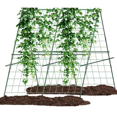 Imagem de SAKOTE Treliça De Pepino, Jardim Em Formato A Para Canteiros Elevados Com Rede Escalada, Suporte Plantas Ao Ar Livre, Vegetais Metal 47 X Polegadas