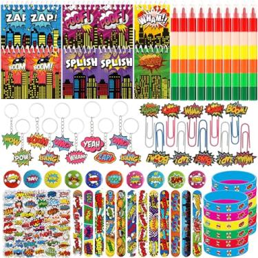 Imagem de CKIVTNO 122 Peças De Lembrancinhas Festa, Decorações Aniversário - Broche, Chaveiro, Pulseira, Marcador Página, Caderno Espiral, Adesivo, Caneta Colorir Em Bloco Para Enchimento Sacolas Presentes, F