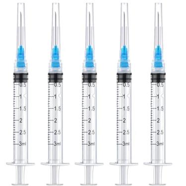 Imagem de KTSPORTS Pacote Com 50 Seringas Descartáveis De Laboratório Luer Lock 3 Ml/Cc Agulha 23 Ga E 1,0 Pol., Embaladas Individualmente Lacradas