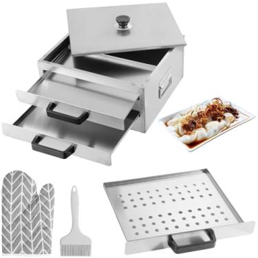 Imagem de OMISTAR Conjunto De Vaporizador Para Rolinhos Macarrão Arroz, 2 Camadas Com 3 Bandejas Vapor, Tampa Aço Inoxidável Aberta Uso Doméstico, Utensílios Cozinha Receitas Da Culinária Chinesa Cheung Fun