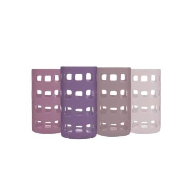 Imagem de All About Juicing Capas De Silicone Para Garrafas Água Vidro - Pacote Com 4 Suportes Protetores Capacidade 32 Oz, Proteção Antiderrapante Recipientes Bebidas, Transportadores Isolantes, Smoothies E