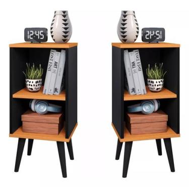 Imagem de Kit 2 Mesa De Cabeceira Retro Mudo Charme Nicho Quarto - Beauty Móveis