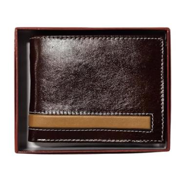 Imagem de Carteira masculina de couro genuíno marrom