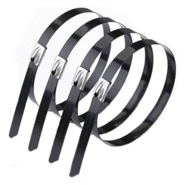 Imagem de Abraçadeira Aço Inox Poliester Termotape 36,2cm X 7,9mm - Kit 4 Unids 