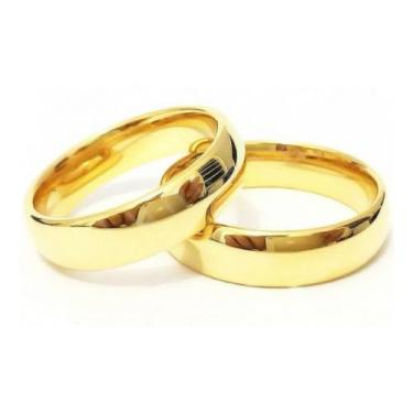 Imagem de par de alianças 6mm ( banhadas a ouro 18k ) - daisy