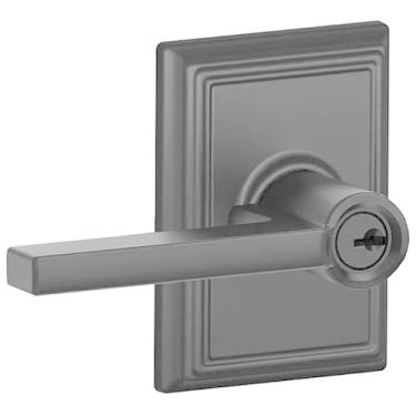 Imagem de SCHLAGE F51ALAT622ADD F51-LAT-ADD Conjunto de maçanetas de porta de entrada com chave de cilindro único com acabamento decorativo