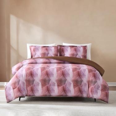 Imagem de Lush Decor Conjunto de 3 peças de edredom de algodão esportivo dourado Queen Rose - Conjunto de edredom Queen - Conjunto de cama de luxo - Edredom rosa - Design eclético