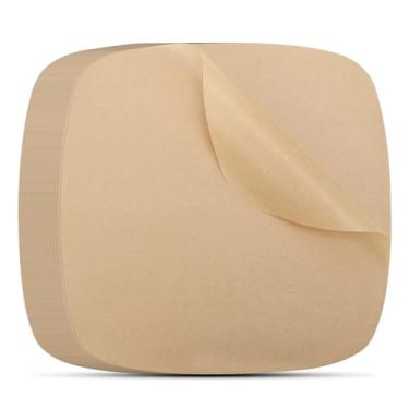 Imagem de Beasea Papel de pergaminho de 18 cm, 200 peças de papel de filtro quadrado descartável, não branqueado, forros não perfurados, papéis de bambu para fritadeira a ar e cesta de cozimento a vapor