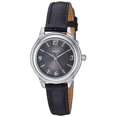 Imagem de Timex Relógio clássico feminino de 26 mm, Preto/prateado,