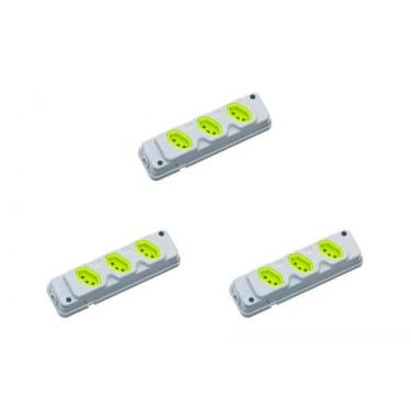 Imagem de Kit C/3 - Tomada Barra Fiolux Tripla 20A 2 Polos+Terra ...