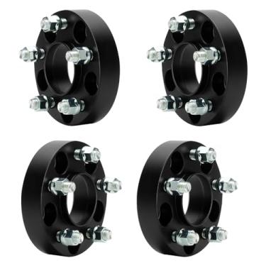 Imagem de Espaçadores de roda Hubcentric de 5 x 4,5 com furo de 70,5 mm para Ford Mustang 2015-2023, 25,4 mm de espessura M14 x 1,5 pinos 5 x 114,3 mm 5 terminais adaptadores de aro forjado para Ford Explorer