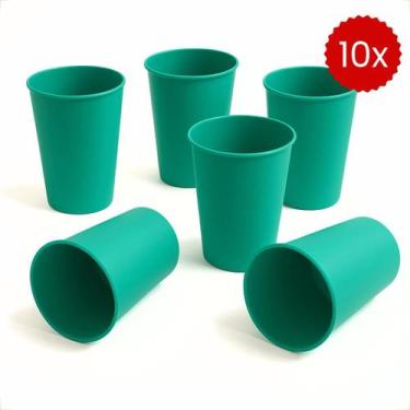 Imagem de Kit 10 Copos Plásticos Coloridos 200ml Infantil Reutilizável e Resiste
