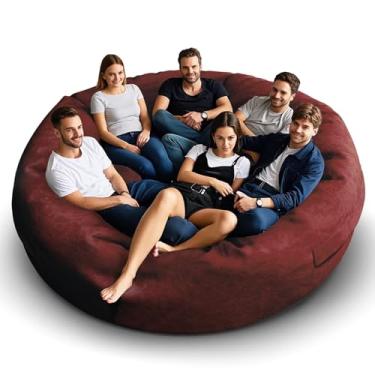 Imagem de Cadeira de pufe para adultos de 2,5 m, poltrona macia para quarto de adolescentes e meninas, bolsa de feijão redonda confortável e fofa para crianças removíveis, capa de sofá para cadeira de leitura