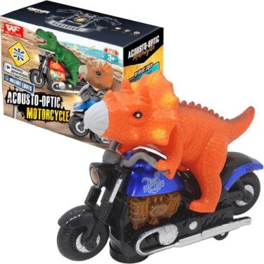 Imagem de Brinquedo Dinossauro Motoqueiro Bate e Volta Luz Som À Pilha - Genéric