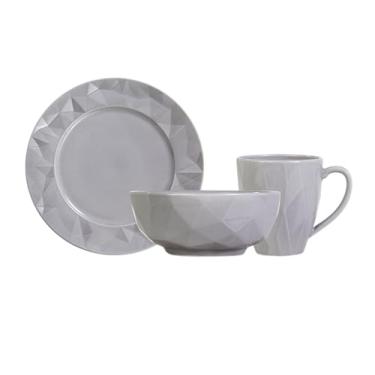 Imagem de Jogo de lanche em porcelana, Modelo Edros, 12 peças, Germer, Cinza