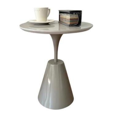 Imagem de Mesa Lateral Cone Masp Redonda 40 cm Tampo Cinza Base Cinza - Personal