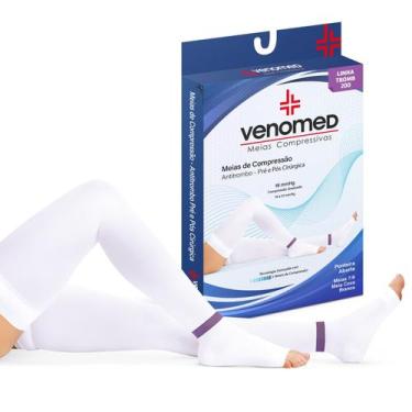 Imagem de MEIAS ANTITROMBO 15 a 21MMHG PRÉ E PÓS CIRÚRGICA 7/8 VENOMED, Branco
