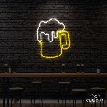 Imagem de luminaria letreiro Neon Led Chope 100x90 luminoso decoração p/ selfie 