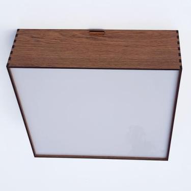 Imagem de Plafon quadrado 70cm madeira rústica decoração - Fábrica de Utilidades
