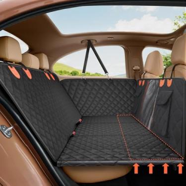 Imagem de Gimars Comporta extensor de assento traseiro rígido de 181 kg para cães, capa de assento de carro impermeável para cachorro de 157 x 132 cm para assento traseiro, rede para cães para carro, SUV