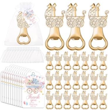 Imagem de Vesici 90 peças de abridores de garrafa de chá de bebê, lembrancinhas de festa de chá de bebê para convidados, presentes de devolução de festa, 30 lembranças de abridor de garrafas douradas com 30