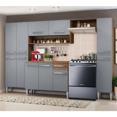 Imagem de Cozinha Hit Com Armário, Balcão E Paneleiro Rustic/Cinza