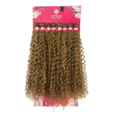 Imagem de Cabelo Cacheado Fibra Bio Humano 70cm 300g 8Telas Top Hair (27# mel)