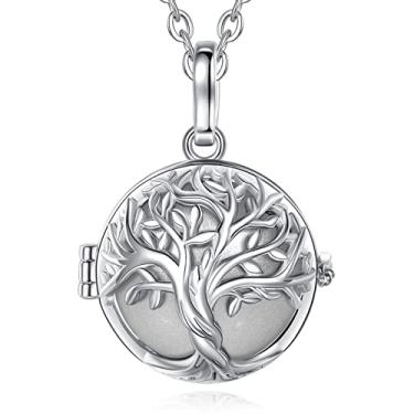 Imagem de AEONSLOVE Colar de bola de harmonia árvore da vida colar chamador de campainha de anjo, bolas 20 mm Llamador de Angeles Colar de bola presentes de gravidez - 30 e 45 correntes, Cobre, Sem Pedra