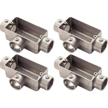 Imagem de 4 Condulete Tipo T 3/4 S/rosca S/placa em Alumínio Sieg