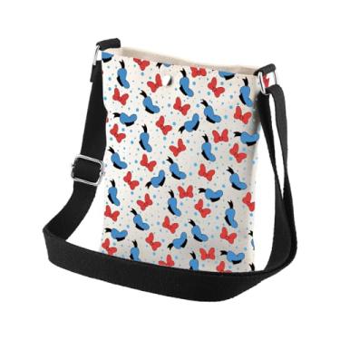 Imagem de BDPWSS Presente engraçado inspirado em pato, laço de pato e chapéu, bolsa transversal, presente de desenho animado para amantes de patos, presentes de filmes de, Duck Cbag