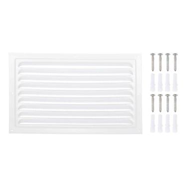 Imagem de PATIKIL Ventilação de ventilação de sótão de 20 x 30 cm, ventilação de ar HVAC retangular de liga de alumínio, grade de retorno de metal, grade de retorno com tela e parafuso para parede, teto, portas