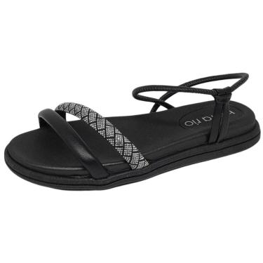 Imagem de Sandália Feminina Flatform Tira Strass Conforto Beira Rio