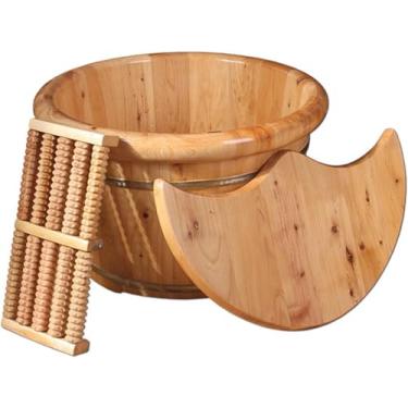 Imagem de Balde De Banho De Pés, Conjunto De Bacia De Pés De Banho De Pés De Madeira, Balde De Pés Spa Massager Pedicure Banho De Pés Tigelas Práticas Para Pés, 1