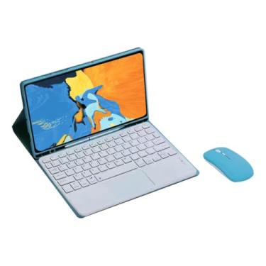 Imagem de Capa Tablet + teclado removível + Mouse Para Samsung Tab S7 Fe/S8 Plus/S7 Plus (Sky Cloud Azul, teclado de toque)
