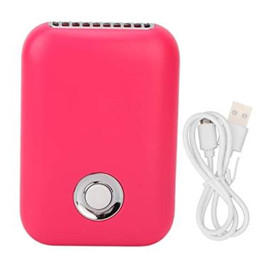 Imagem de Fan do secador de cílios mini portátil USB recarregável 3 velocidades de pálpebra de baixa velocidade secador de sopro com suporte T dobrável (Rose Red)