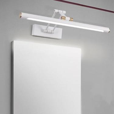 Imagem de Luz de parede LED para espelho de banheiro 180° lâmpadas de parede giratórias ajustáveis para moldura de quadro, arandelas de parede internas de metal moderno para barbear maquiagem sala de estar