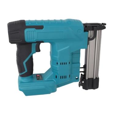 Imagem de Grampeador elétrico sem fio de 20 V com 100 pregos retos F32 mm e 100 pregos em forma de N alimentados por bateria de lítio para reforma doméstica e marcenaria