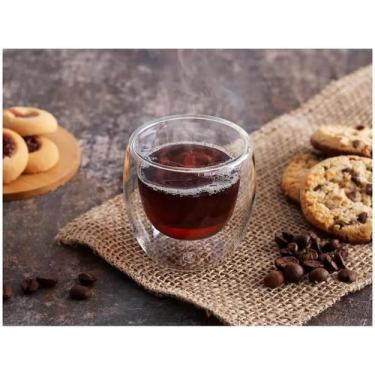 Imagem de Kit 4 Copos De Vidro Duplo Bebida Quente E Fria 80ML - Minymix