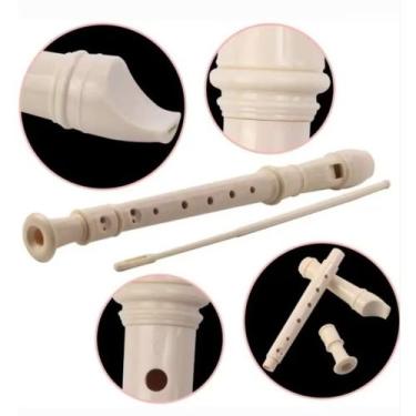 Imagem de Flauta Doce Soprano Infantil com Haste de Limpeza  30cm - Domarkim