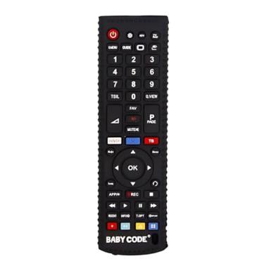 Imagem de Mordedor de Silicone em Formato de Controle Remoto 16cm – Para Bebês e Crianças – Atóxico, Macio e Seguro – Estimula Dentição e Sensorial – Livre de BPA – Cor Preta