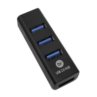 Imagem de Mini Hub Usb Preto Expansor 4 Portas Bright