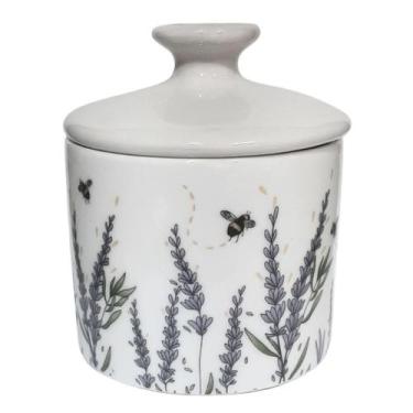 Imagem de Açucareiro Porcelana Decorado Decalque Mesa Posta Cozinha Elegante Cha