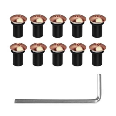 Imagem de Kit de parafusos de para-brisa de motocicleta com 10 peças, liga de alumínio, porcas de parafusos de montagem do corpo do para-brisas de motocicleta, compatível com capotas de motocicleta, parafusos