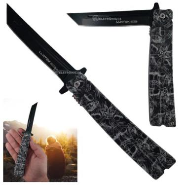 Imagem de Canivete Aço Inox 22,9cm com Trava, Abertura Semiautomática e Clip de 