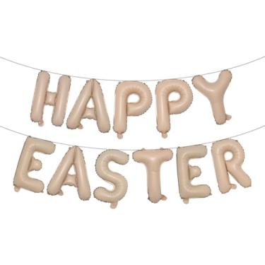 Imagem de Happy Easter Letter Decorations for Spring Party Supplies, Premium Foil Balloons Banner Garland Party Favor for Mantle Fireplace Wall Indoor Outdoor Home Decoration (HAPPY EASTER Caramel)
